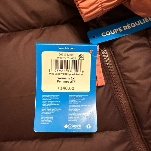 Columbia Pike Lake II Cropped Omni-Heat Puffer Jacket Womens Plus Size XXL - Picture 4 of 5